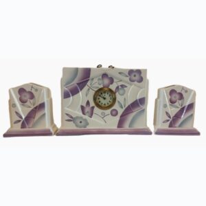 Art Deco klokkenstel – AMC – Wasmuel (België) – keramiek – ca. 1920–1930