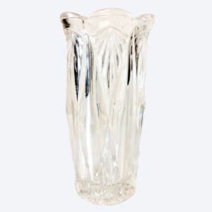 Vintage kristallen vaas – Art Deco - bloemvormige rand – 20 cm